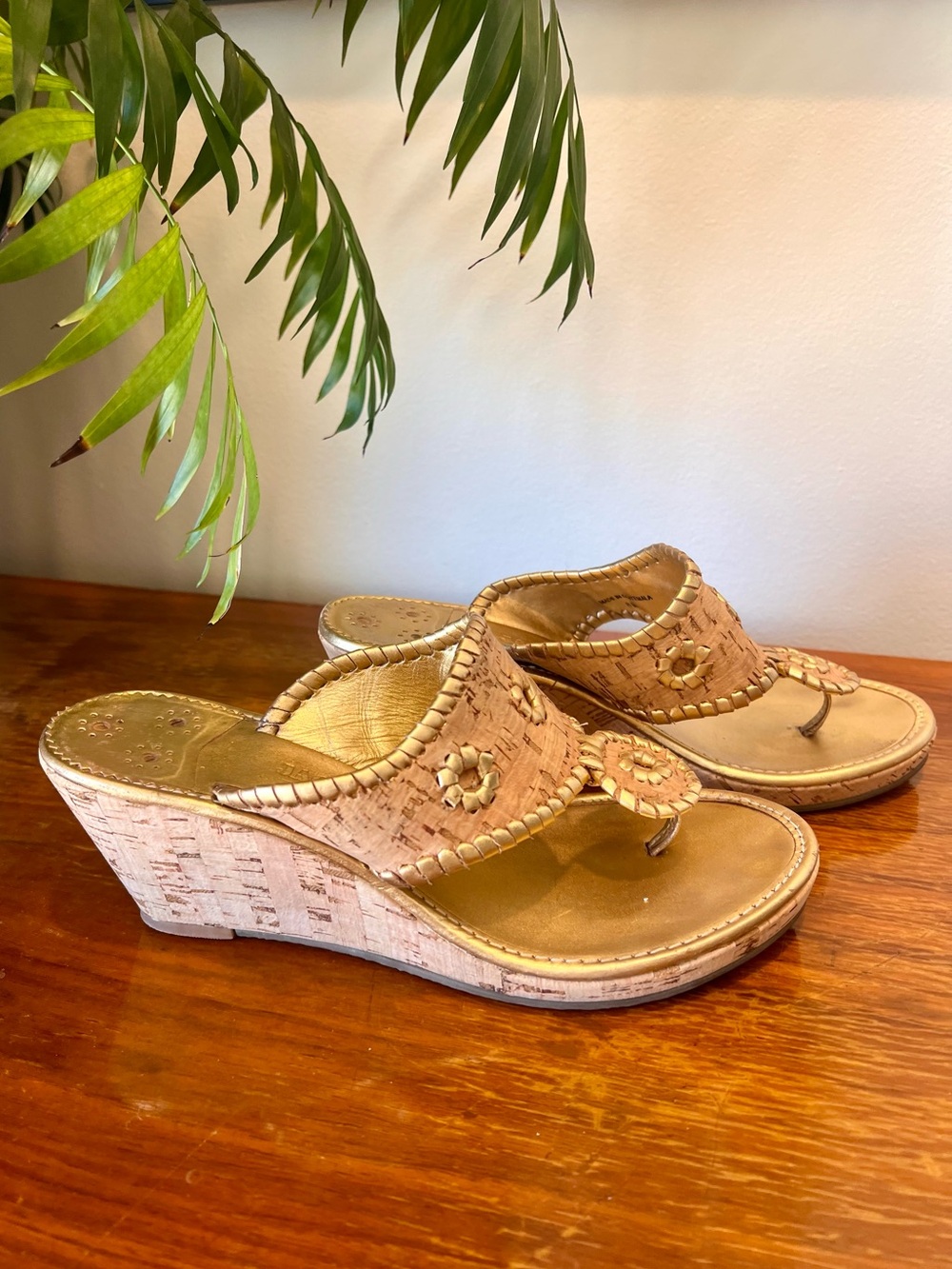 Jack Rogers Jacks High Wedge Sandal in Gold